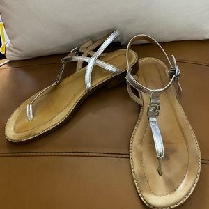 Sperry sandals, silver, size 7